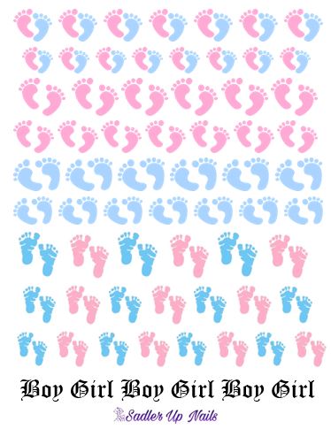 Baby shower nail decals. Nail water decals.