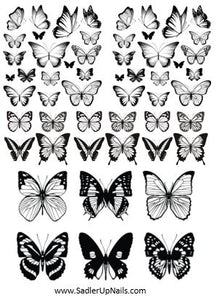 Decals - Butterflies Black
