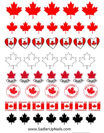 Decals - Oh Canada! - Sadler Up Nails 