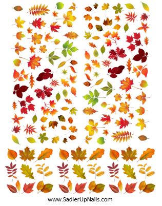 Fall leaves water decals for nails