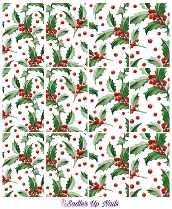 Holly Pattern nail decals