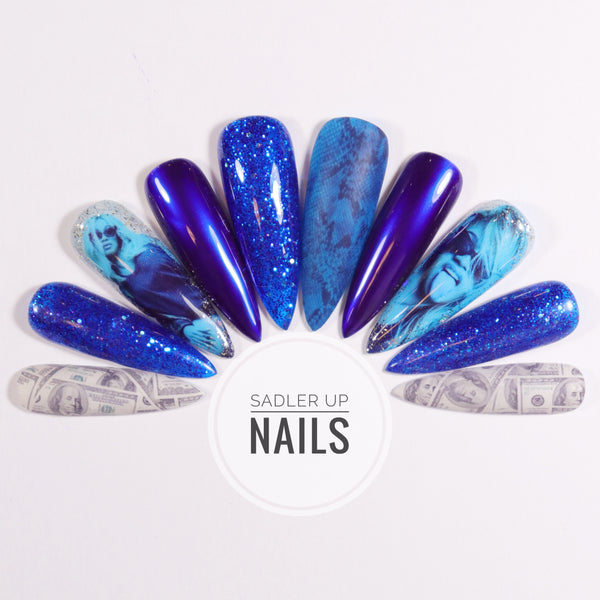 Decals - Snakeskin Blue - Sadler Up Nails 