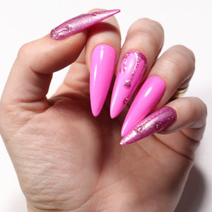 Pink Glitter Drip - Sadler Up Nails 