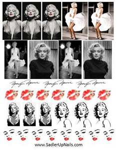Marilyn Monroe water decals for nails