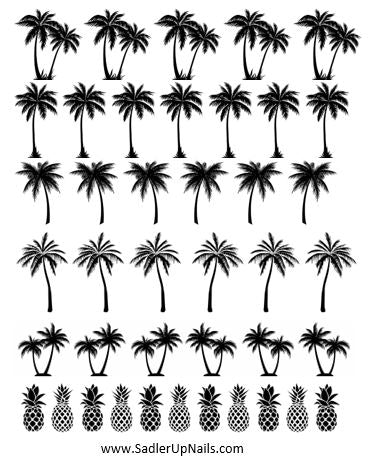 Decals - Palms and Pineapples (Black)