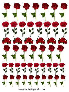 Decals - Roses Red - Sadler Up Nails 