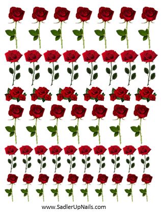 Decals - Roses Red - Sadler Up Nails 