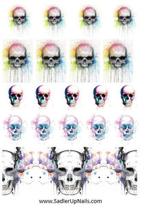 Decals - Skulls Rainbow - Sadler Up Nails 